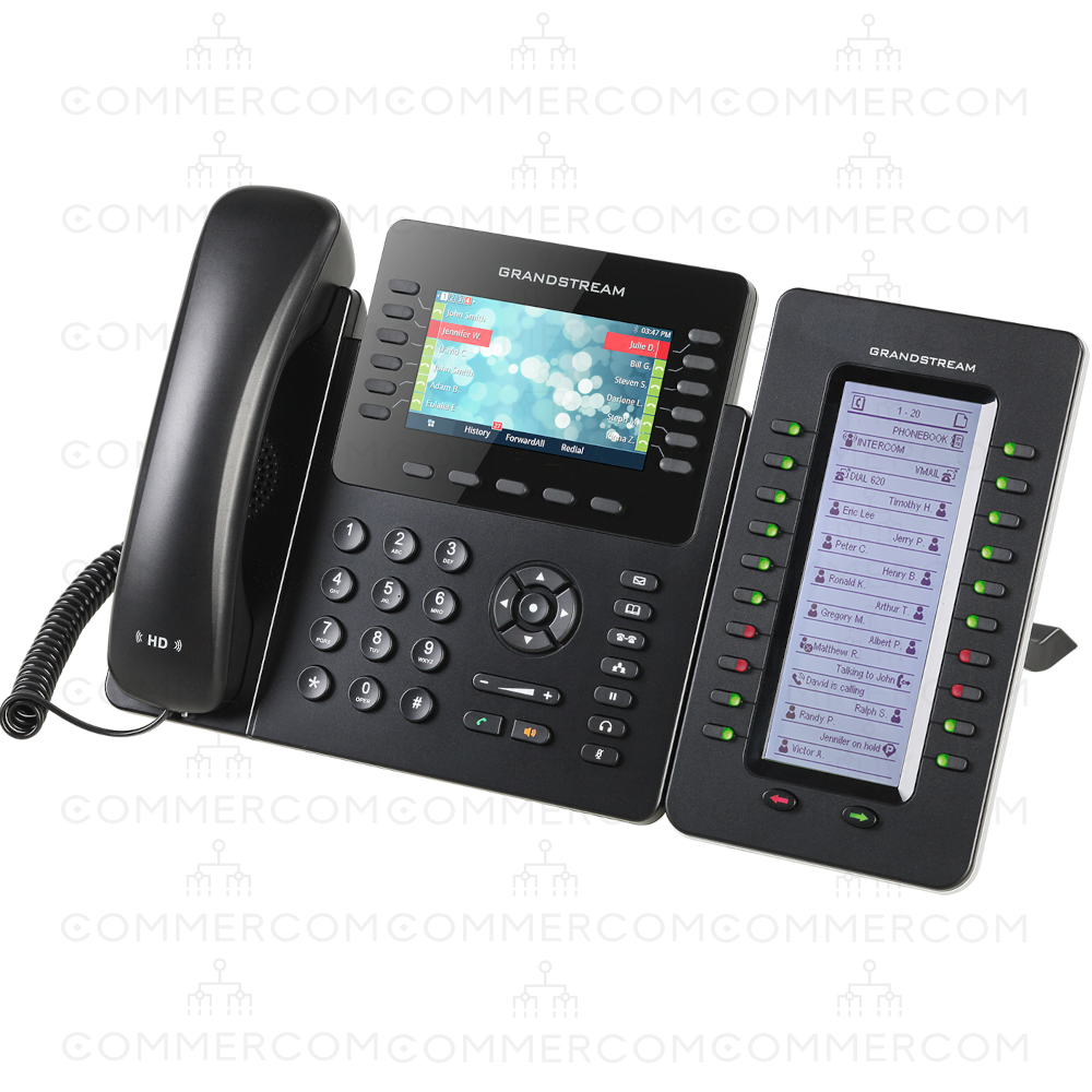 IP телефон Grandstream GXP2170 з модулем розширення GXP2200EXT вигляд зліва